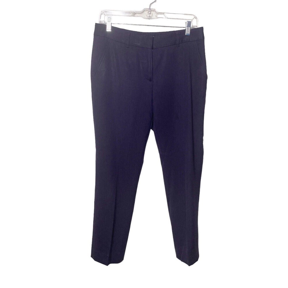 Tory Burch Womens Pants Size 2 Blue Slim Trousers Ankle Lightweight Wool Blend